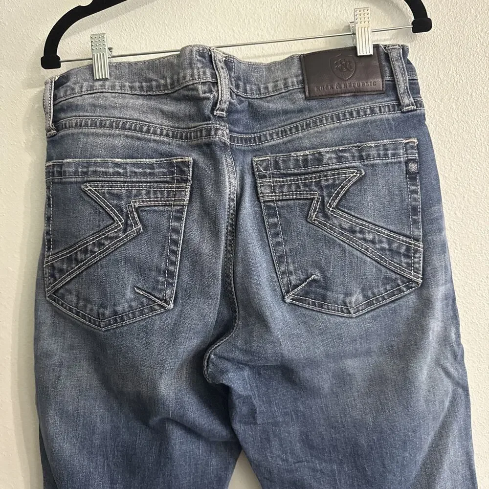 Rock & Republic Neil Jeans‎ Men's 33x32 Straight Leg Pocket Stretch EUC
